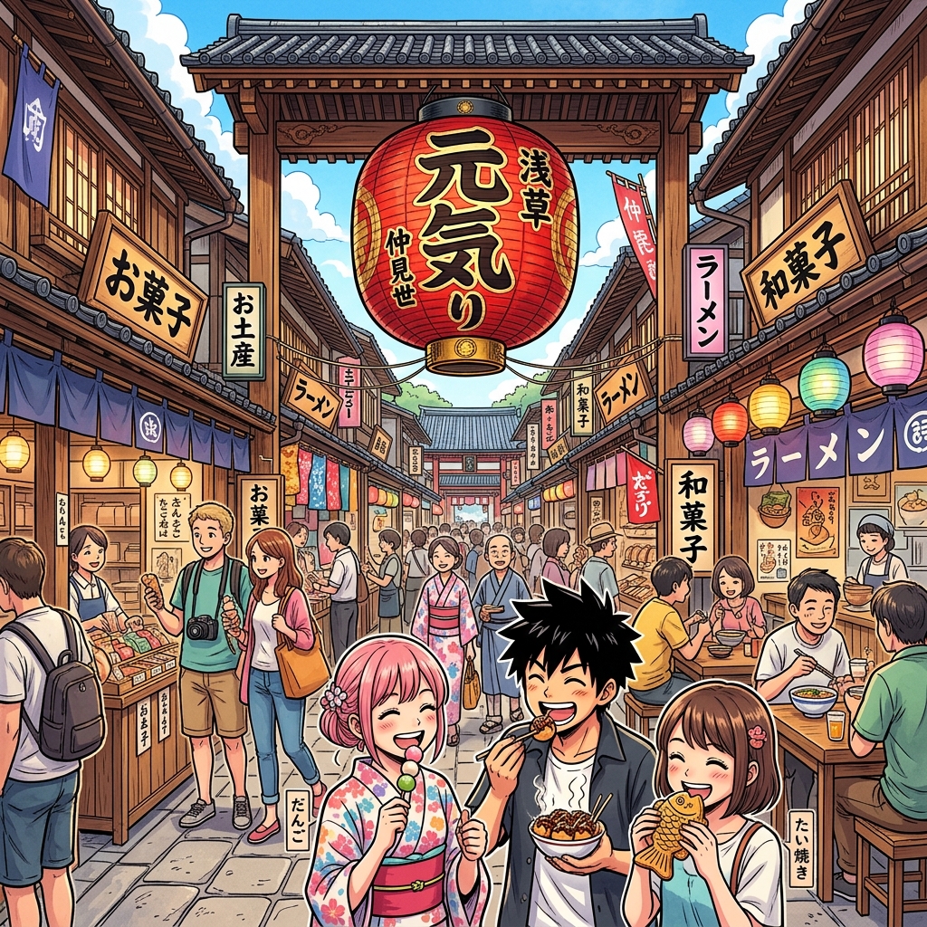 A nostalgic retro street in Yanesen with old wooden houses