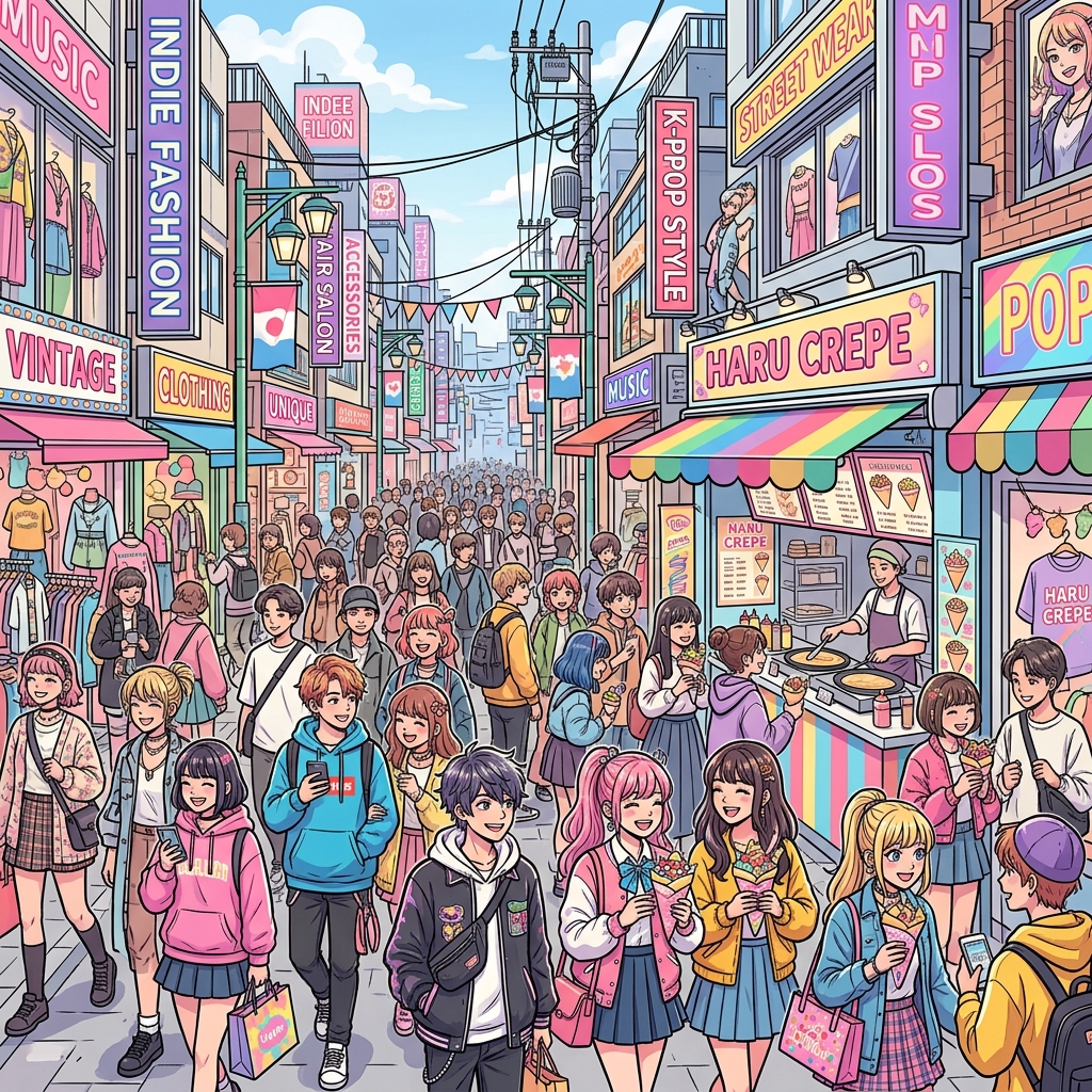 A trendy bohemian vintage clothing street in Shimokitazawa