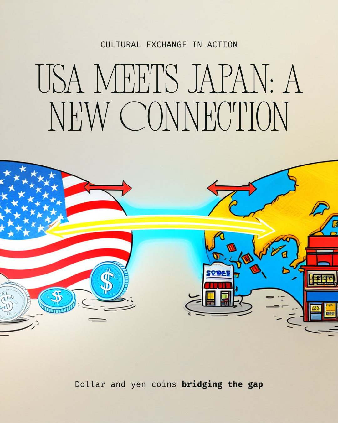 Conceptual illustration of Japan-US corporate reversal