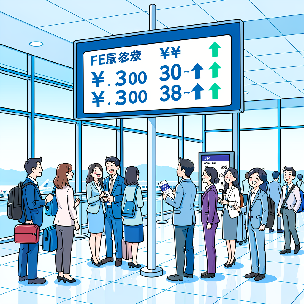 Illustration of an airport departure gate and ticket counter